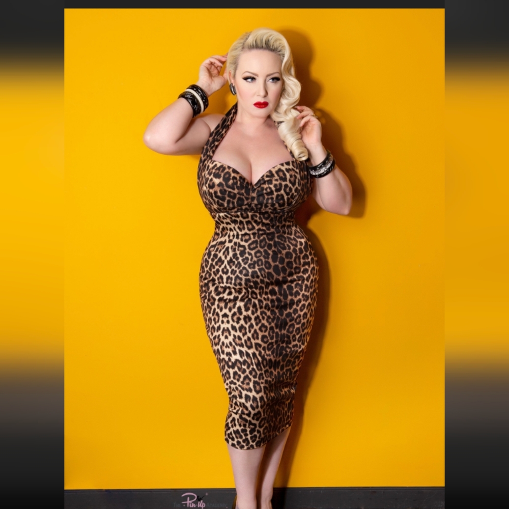 Leopard print pinup dress
